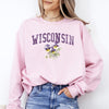 Wisconsin Wood Violet State Flower Illustration Featuring Botanical Detail Wisconsin Pride Sweatshirt