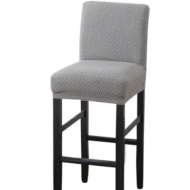 Stretch High-Hoot Bar Stool Chair Cover Polar Fleece Solid Color Bar Cafe Front Desk Restaurant Wedding Chair Protective Cover Stretch Chair Cover For Dining Room Elastic Material Slipcover For Office Chair