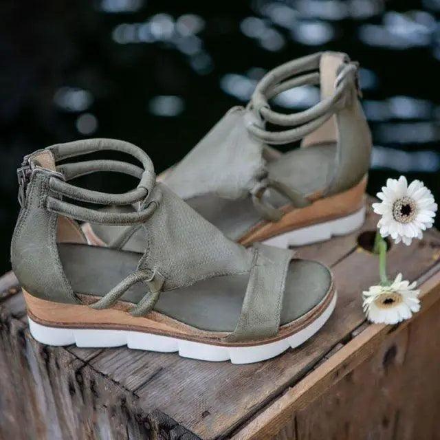 Stylish Women Zipper Sandals Fashion Summer Elegant Non Slip High Womens Sandals