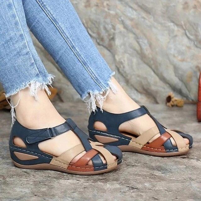 Summer Flat Sandal For Women Multicolor Handmade Retro Flowers Flip-Flops Women Slippers Cute Flat Summer Flats Sandals Women Strappy Flat Open Toe Sandals