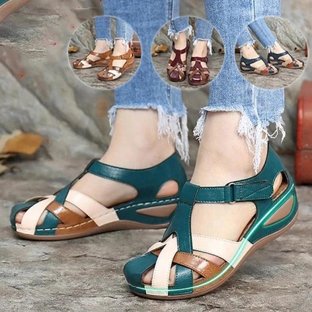 Summer Flat Sandal For Women Multicolor Handmade Retro Flowers Flip-Flops Women Slippers Cute Flat Summer Flats Sandals Women Strappy Flat Open Toe Sandals