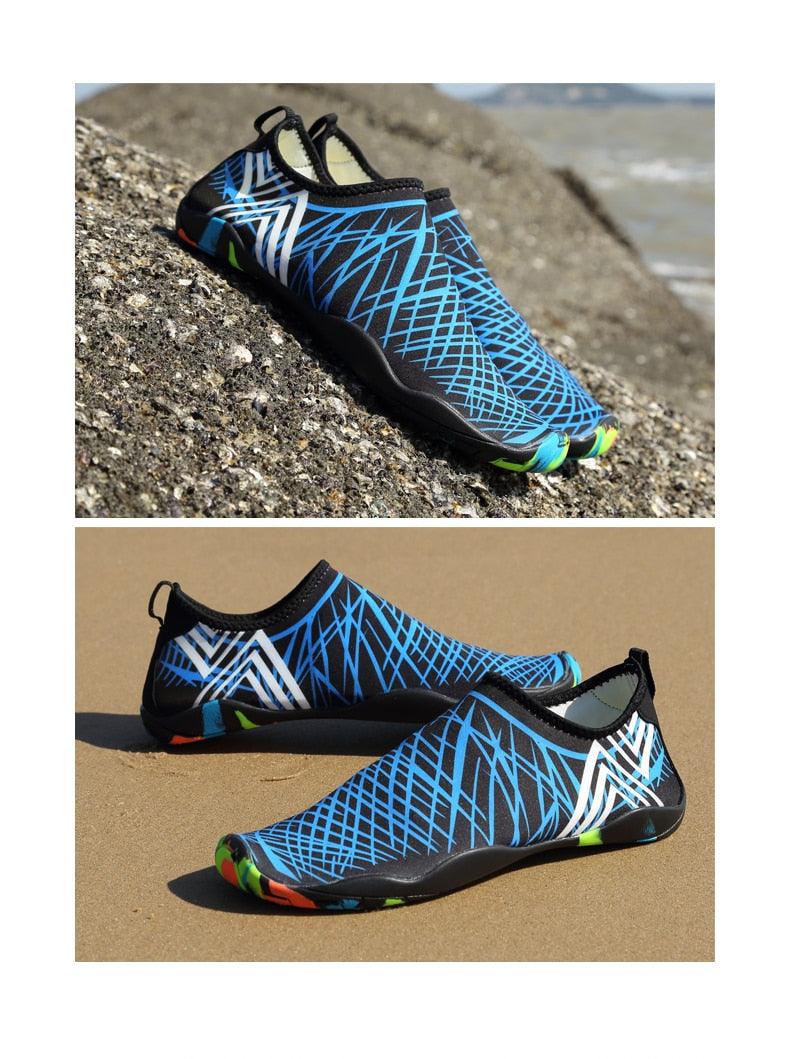 Summer Outdoor Mens Sports Water Shoes Non-Slip Beach Shoes Barefoot Upstream Shoes Quick-Dry Aqua Sock Barefoot For Beach Swim River Pool Lake Hiking Kayaking Surfing