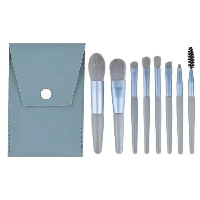 Super Luxury Quality Amazing 8Pcs Mini Travel Portable Soft Makeup Brushes Set Cosmetic Powder Eye Shadow Foundation Blush Blending Beauty Make Up Brush Tool
