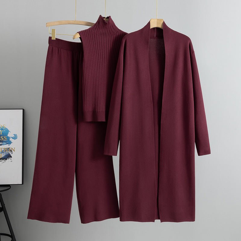 Sweater Set with Sleeveless Vest 3-Piece Set(MS032)