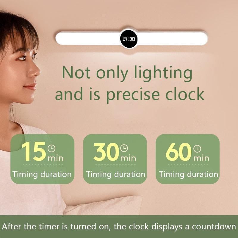 Table Lamp Table Clock USB Lamp Magnetic Led Desk Lamp Study Office Light Rechargeable Bedroom Bedside Children Lamp Decorative Table Lamp Cute Study Lamps for Bedroom Décor