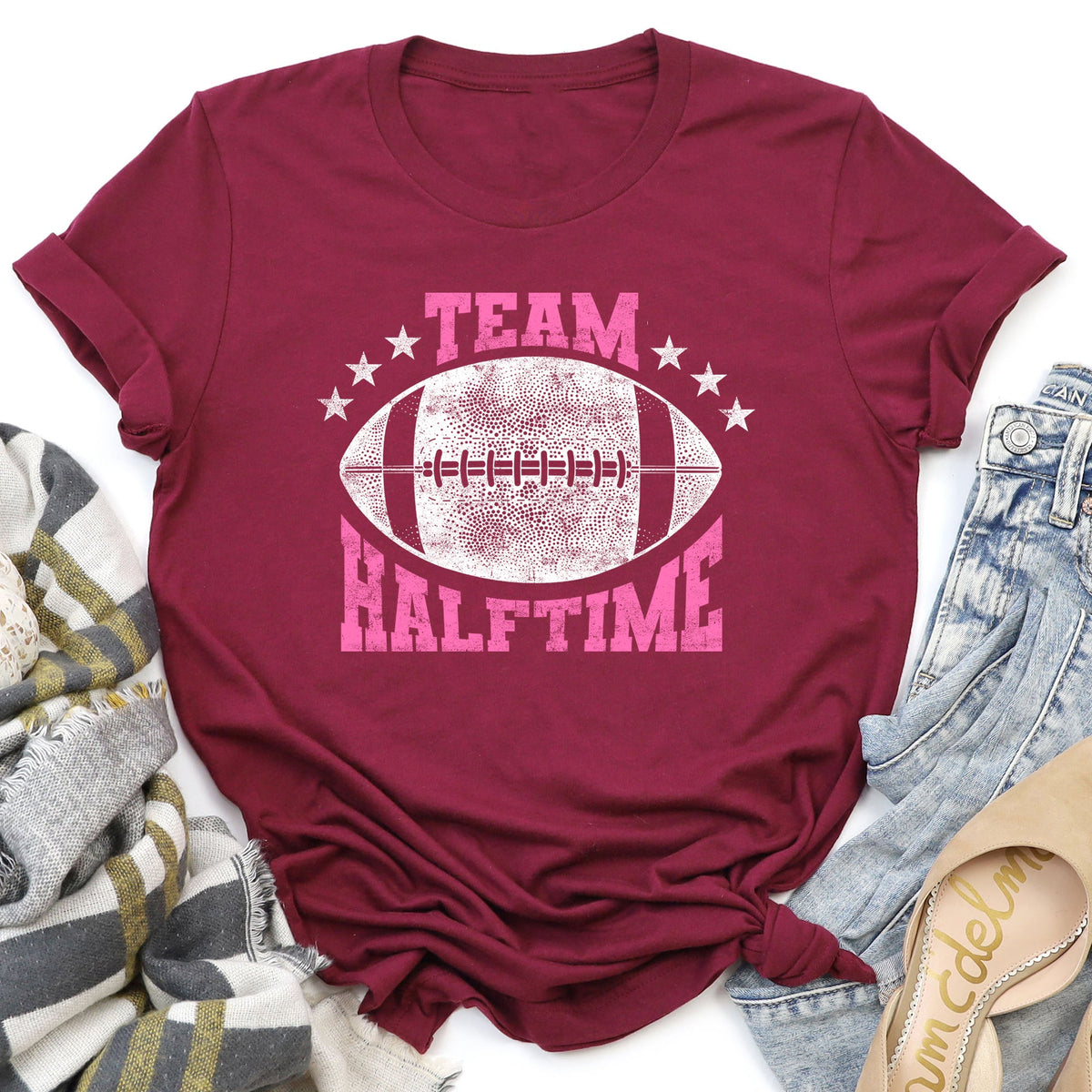 Team Halftime Football Sports Both Teams Game Day Rivalry Stadium Edition Graphic Tee