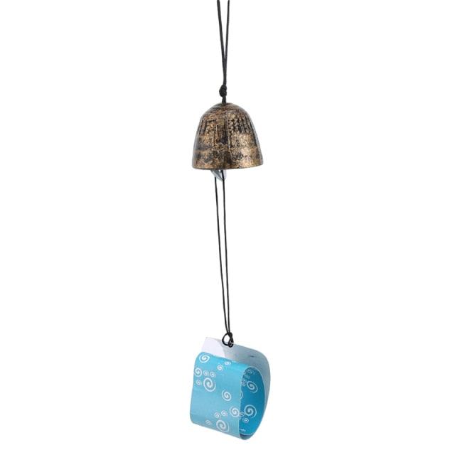 Temple Bell Pendant Lucky Wind Chimes Japanese Lucky Feng Shui Small Wind Chime Sound Clapper Home Garden Outdoor Decor Gift Cast Iron Outdoor For Good Luck Home Garden Patio Hanging Decoration Gift
