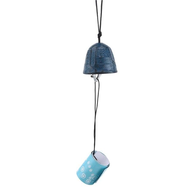 Temple Bell Pendant Lucky Wind Chimes Japanese Lucky Feng Shui Small Wind Chime Sound Clapper Home Garden Outdoor Decor Gift Cast Iron Outdoor For Good Luck Home Garden Patio Hanging Decoration Gift