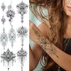 Temporary Lotus Flower Sticker Tattoo Fake Black Elegant Flower Design Women Body Art Fake Arm Tattoo Stickers For Womens