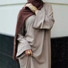 Textured Crepe Abaya | Round Neck Pullover Maxi Dress (MA361)