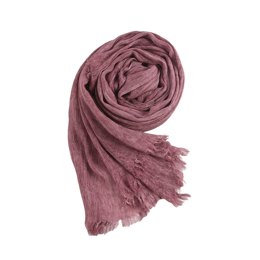Textured Rayon Crinkle Hijab in Solid Hues Breathable Women's Wrap Hijab (MH145)