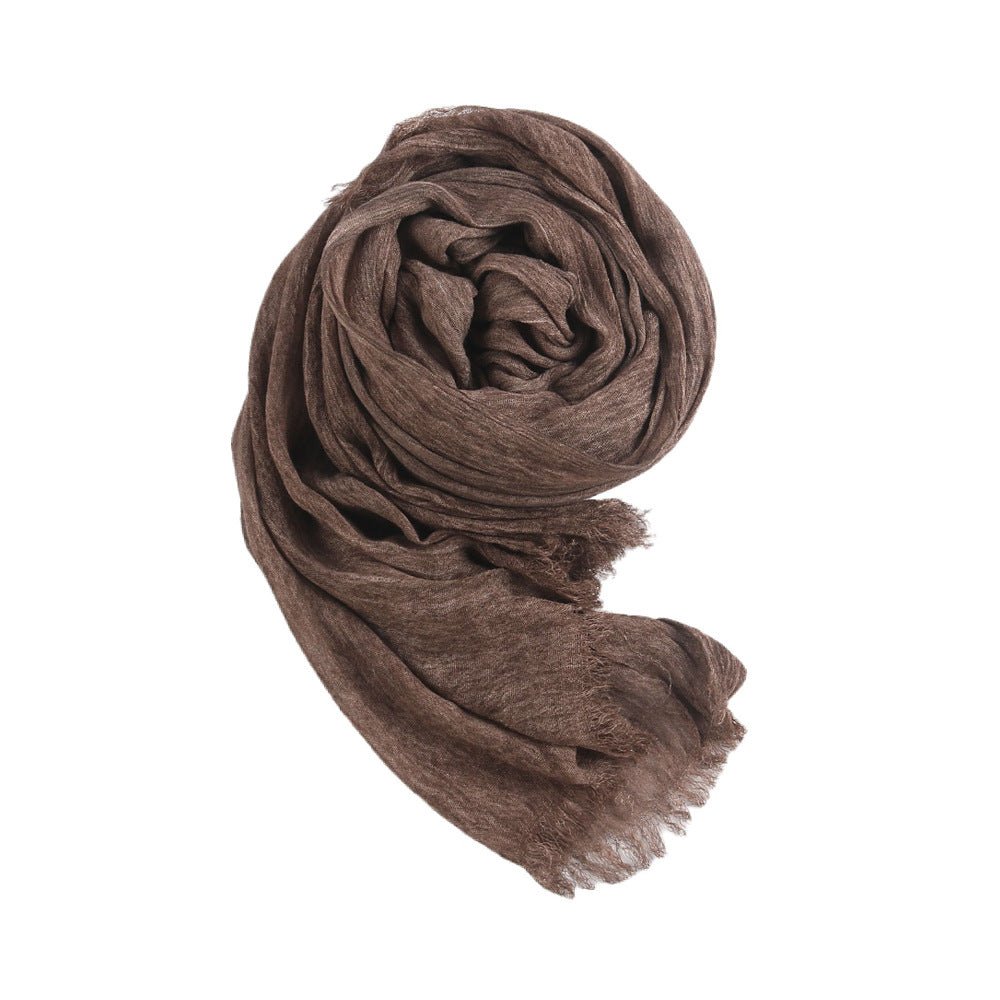 Textured Rayon Crinkle Hijab in Solid Hues Breathable Women's Wrap Hijab (MH145)