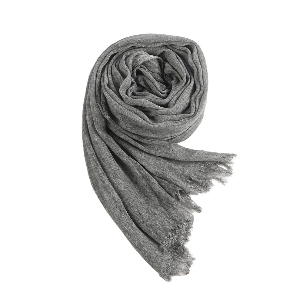 Textured Rayon Crinkle Hijab in Solid Hues Breathable Women's Wrap Hijab (MH145)