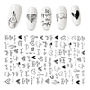 The New 3D Nail Sticker Cool English Letter stickers for nail  Foil Love Heart Design Nails Accessories Fashion Manicure Sticker Stickers Girls Manicure Decoration Nail Art Supplies 3D Self-Adhesive Nail Decals Designer Nail Stickers for Acrylic Nails