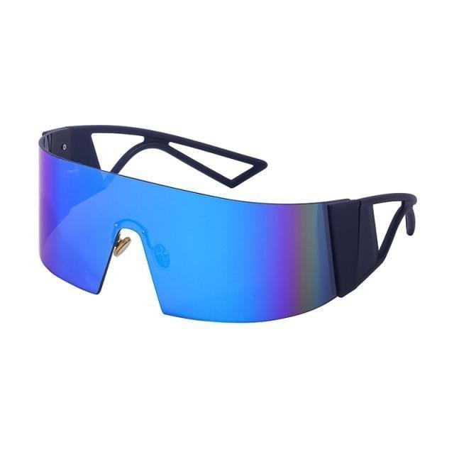The New Sports Polarized Sunglasses UV400 Outdoor Cycling Glasses Sunglasses For Women & Men New Blue Frame Rimless Rectangle Shape  Sun Glasses For Unisex Design New Mirrored Wind Proof Sport Eyeglasses For Sunglasses