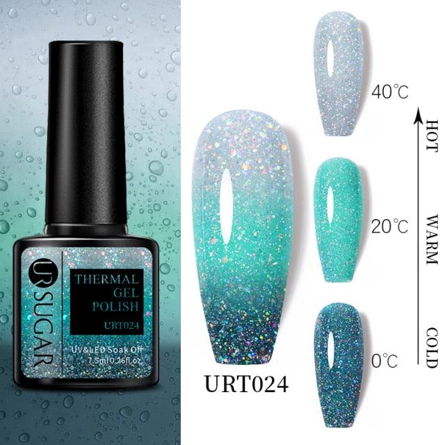 Thermal Shiny Nail Polish Change Color Effect Gel UV Semi Permanent Stylish Three Layer Effect For Womens