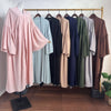 Tiered Bell Sleeve Open Abaya (MOA298)