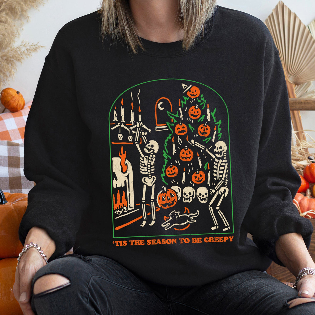 Tis The Season To Be Creepy Graphic Sweatshirt