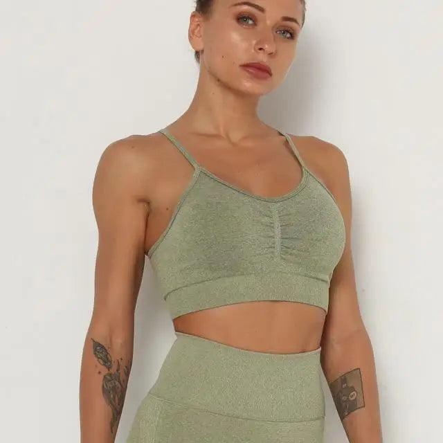 Push Up Sports Tops Fitness For Women And Girls Sport Female Sport Gym Top Padded Gym Brassiere Sports