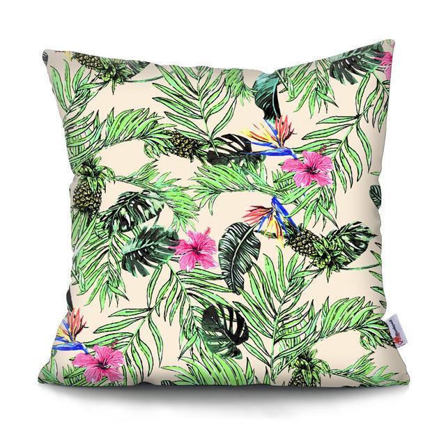 Tropical Plants Palm Leaf Pillow Cover Green Leaves Cushion Covers Flower Decorative Pillow Sofa Decorative Throw Pillow Covers Tropical Green Leaves Floor Pillow Cover for Couch Cushion Cover Plant Monstera Leaf 45x45cm