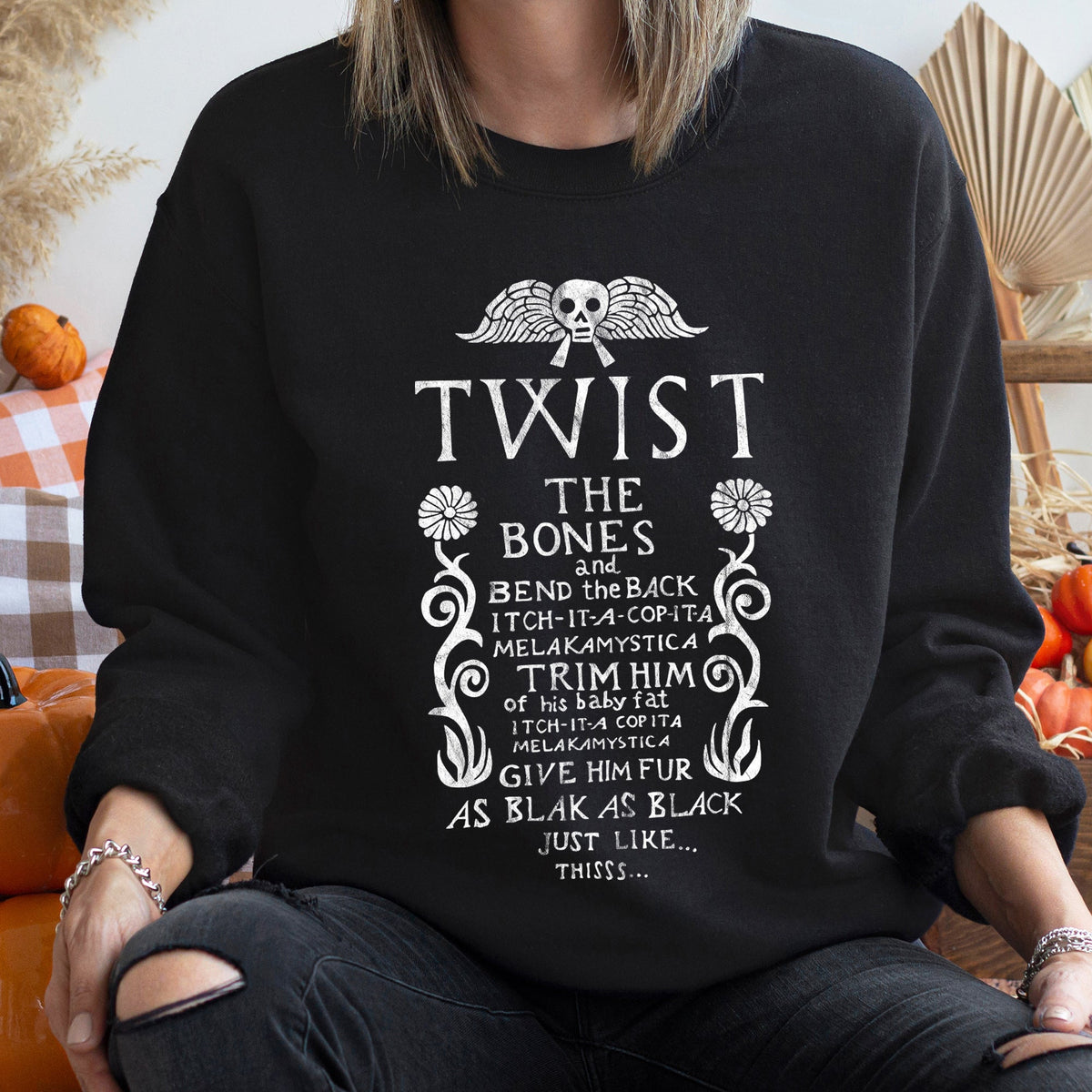 Twist The Bones Halloween Spooky Skeletons Night Graphic Illustration Edition Sweatshirt