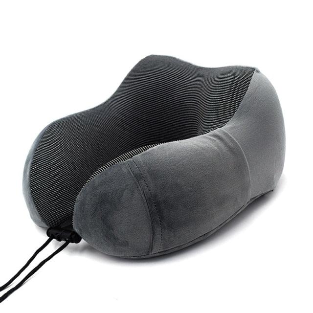 U-Shape Travel Pillow Pure Memory Foam Neck Pillow for Airplane Office Nap Cervical Pillows Flight Sleeping Head Neck Support Memory Cotton Neck Pillow Cervical Vertebra Travel Portable Noon Break Aircraft Neck Pillow For Traveling