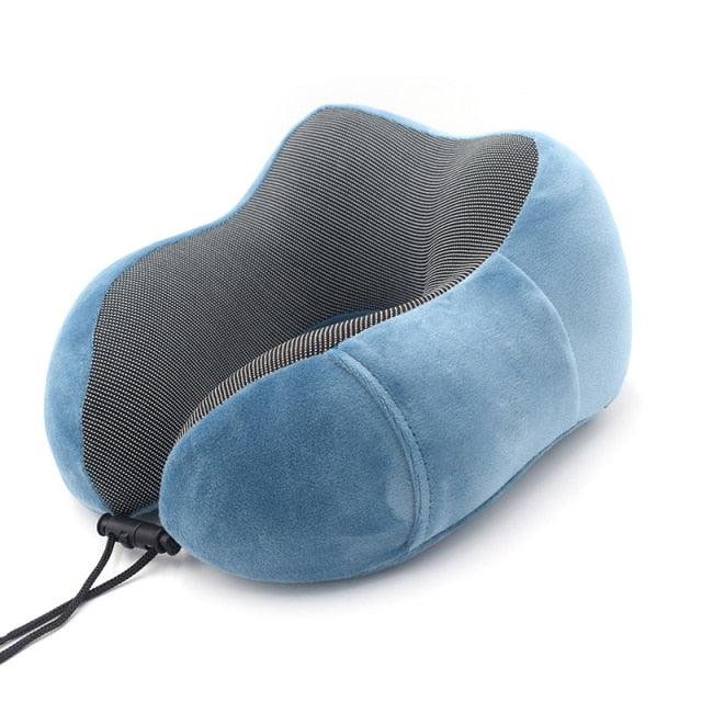 U-Shape Travel Pillow Pure Memory Foam Neck Pillow for Airplane Office Nap Cervical Pillows Flight Sleeping Head Neck Support Memory Cotton Neck Pillow Cervical Vertebra Travel Portable Noon Break Aircraft Neck Pillow For Traveling