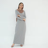 Ultra Long Milk Silk Soft Layering Essential Base Dress | Round Neck Pullover Maxi Underdress(MA319)