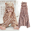 Unique Bear Shaped Baby Hooded Bathrobe Trendy Soft Baby Blanket Baby Bath Towel Cartoon Patter Towel