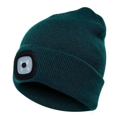 Unisex Fashion LED Light Knitted Hat For Men Women Trendy Elastic Beanie Cap Headlamp Winter Knit Lighted Headlight Headlamp Cap
