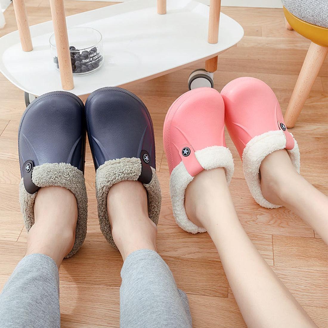 Unisex Home Shoes Winter Clogs Indoor Plush Warm Slippers Sandals For Women New Fashion Footwear Soft Slides Cozy Indoor Outdoor Knit Slipper Clog With Plush Warm Fur Lining Slippers For Women