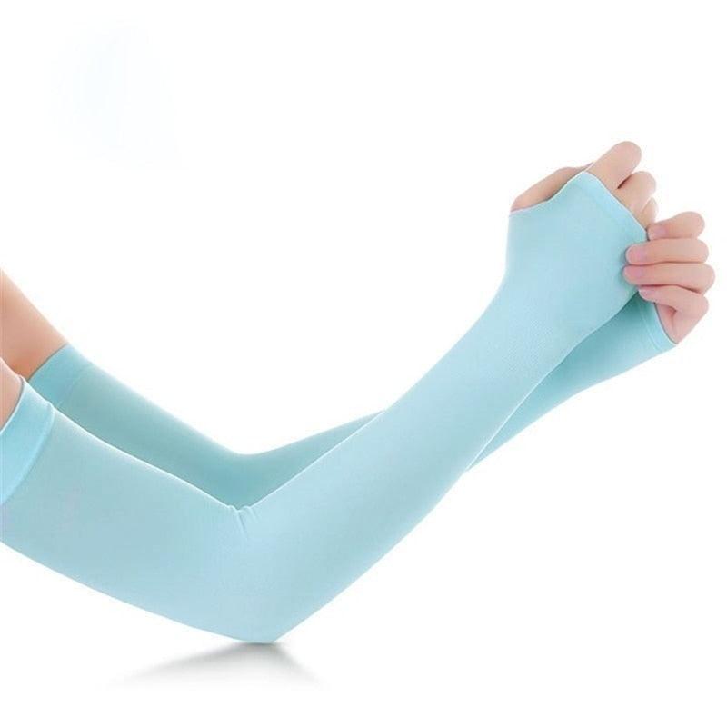 Unisex One Size Compression Cooling Sleeves UV Sun Protection Cooling Arm Sleeves With Thumb Hole Compression Sports Tattoo Cover Up Sleeve For Sports Long Arm Cover Anti-Slip Warmers Outdoor Sports Sunblock Cover