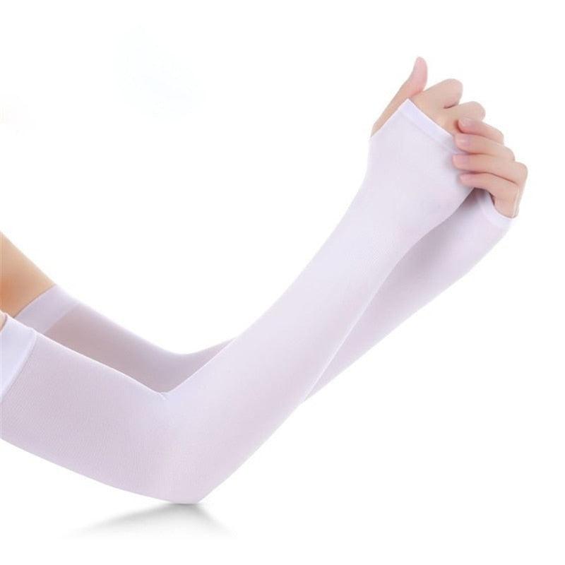 Unisex One Size Compression Cooling Sleeves UV Sun Protection Cooling Arm Sleeves With Thumb Hole Compression Sports Tattoo Cover Up Sleeve For Sports Long Arm Cover Anti-Slip Warmers Outdoor Sports Sunblock Cover