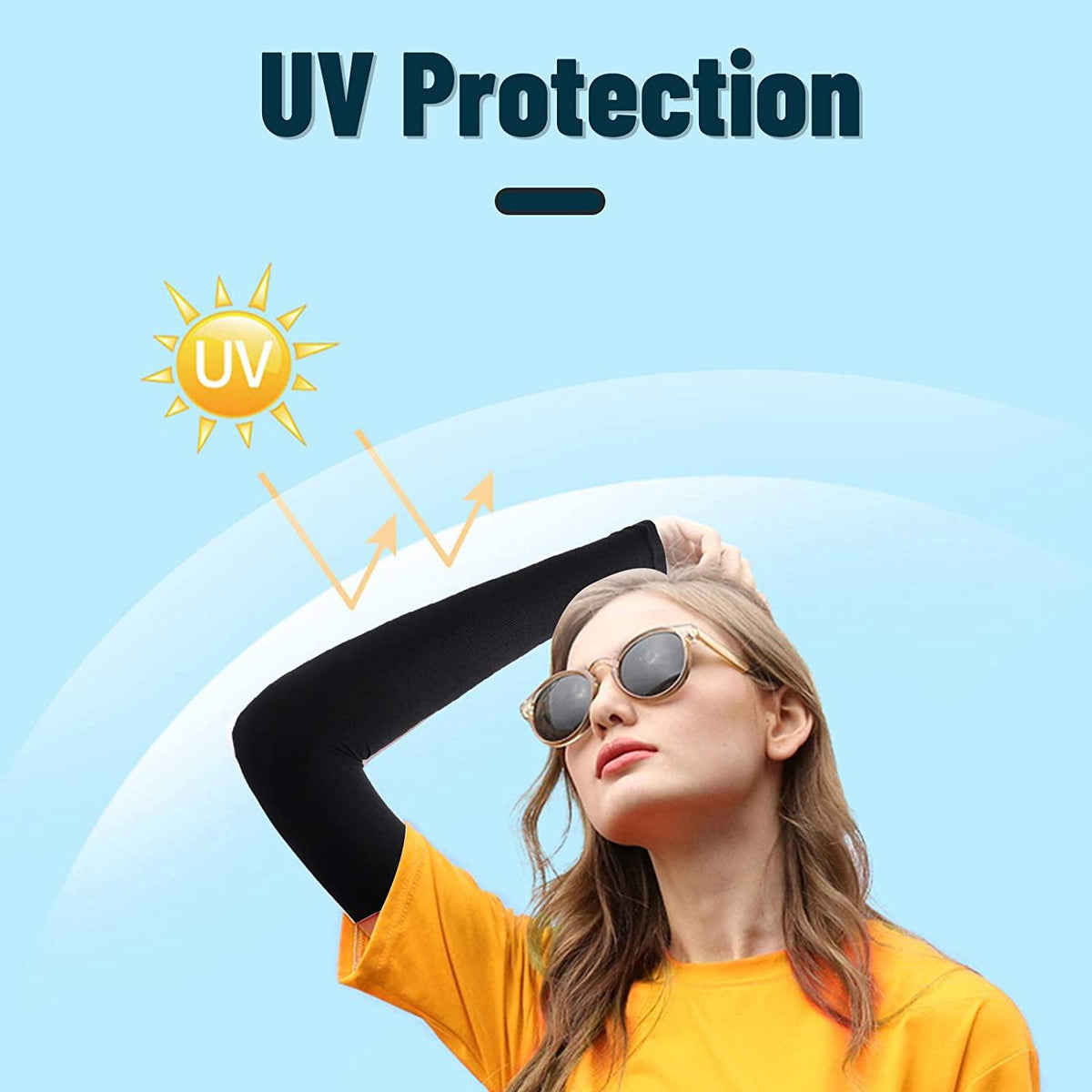 Unisex One Size Compression Cooling Sleeves UV Sun Protection Cooling Arm Sleeves With Thumb Hole Compression Sports Tattoo Cover Up Sleeve For Sports Long Arm Cover Anti-Slip Warmers Outdoor Sports Sunblock Cover