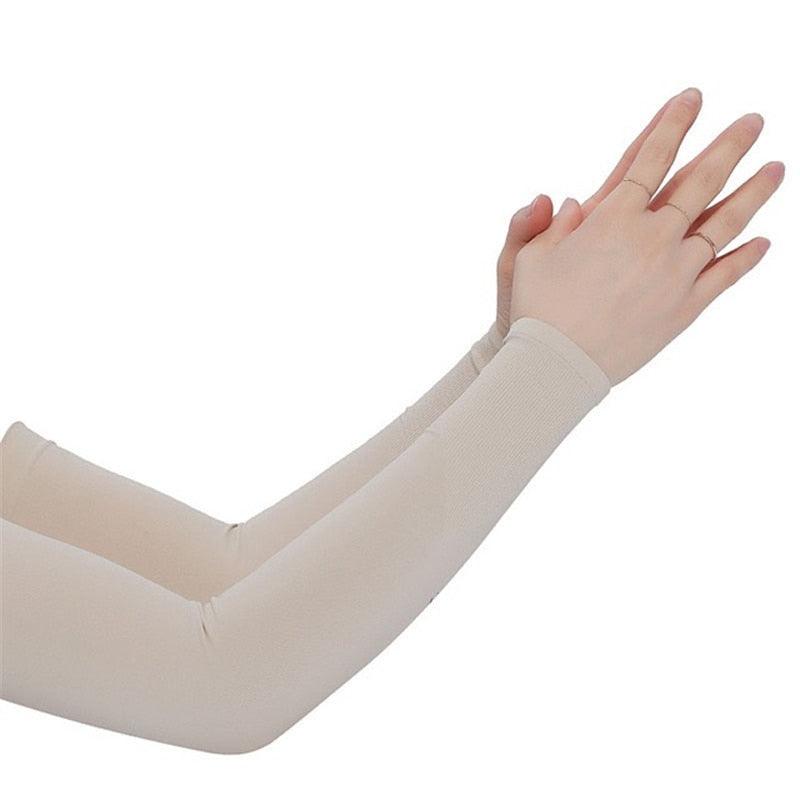 Unisex One Size Compression Cooling Sleeves UV Sun Protection Cooling Arm Sleeves With Thumb Hole Compression Sports Tattoo Cover Up Sleeve For Sports Long Arm Cover Anti-Slip Warmers Outdoor Sports Sunblock Cover