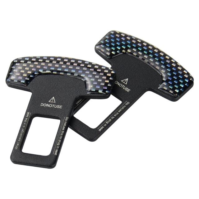 Universal Car Safety Belt Clip Car Seat Belt Buckle Carbon Fiber Car Safety Seat Belt Buckle Alarm Stopper Clip Clamp Extender Car Seat Tool Auto Interior Accessories Vehicle-mounted Bottle Openers Car Accessories