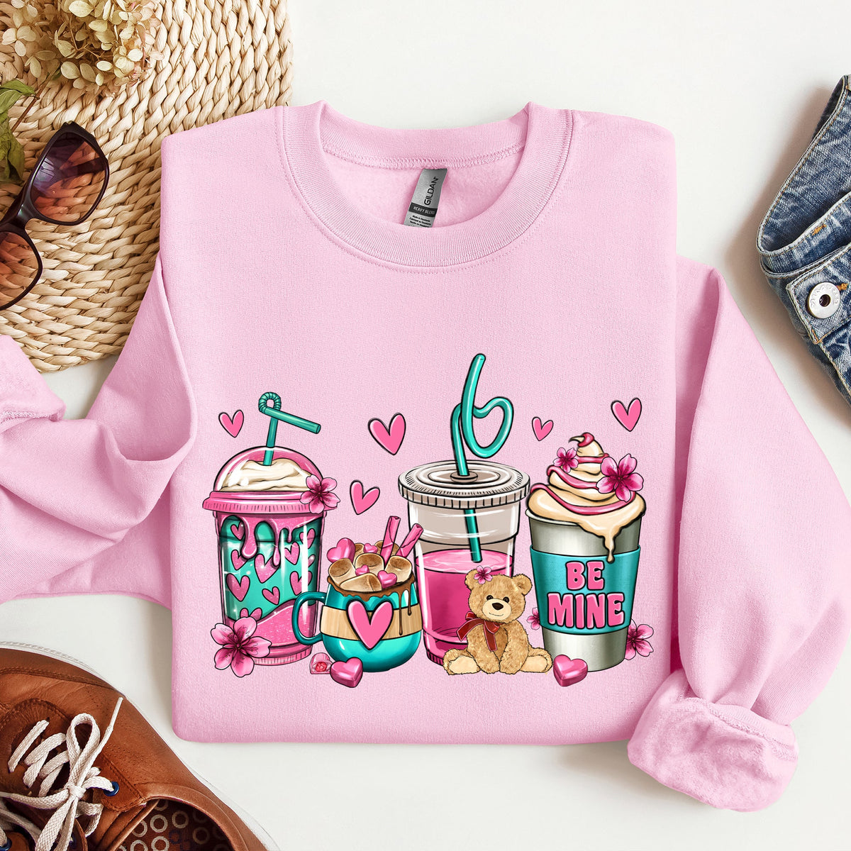 Valentine's Coffee Lover Cozy Valentine's Day Edition Premium Fleece Comfort Fit Sweatshirt