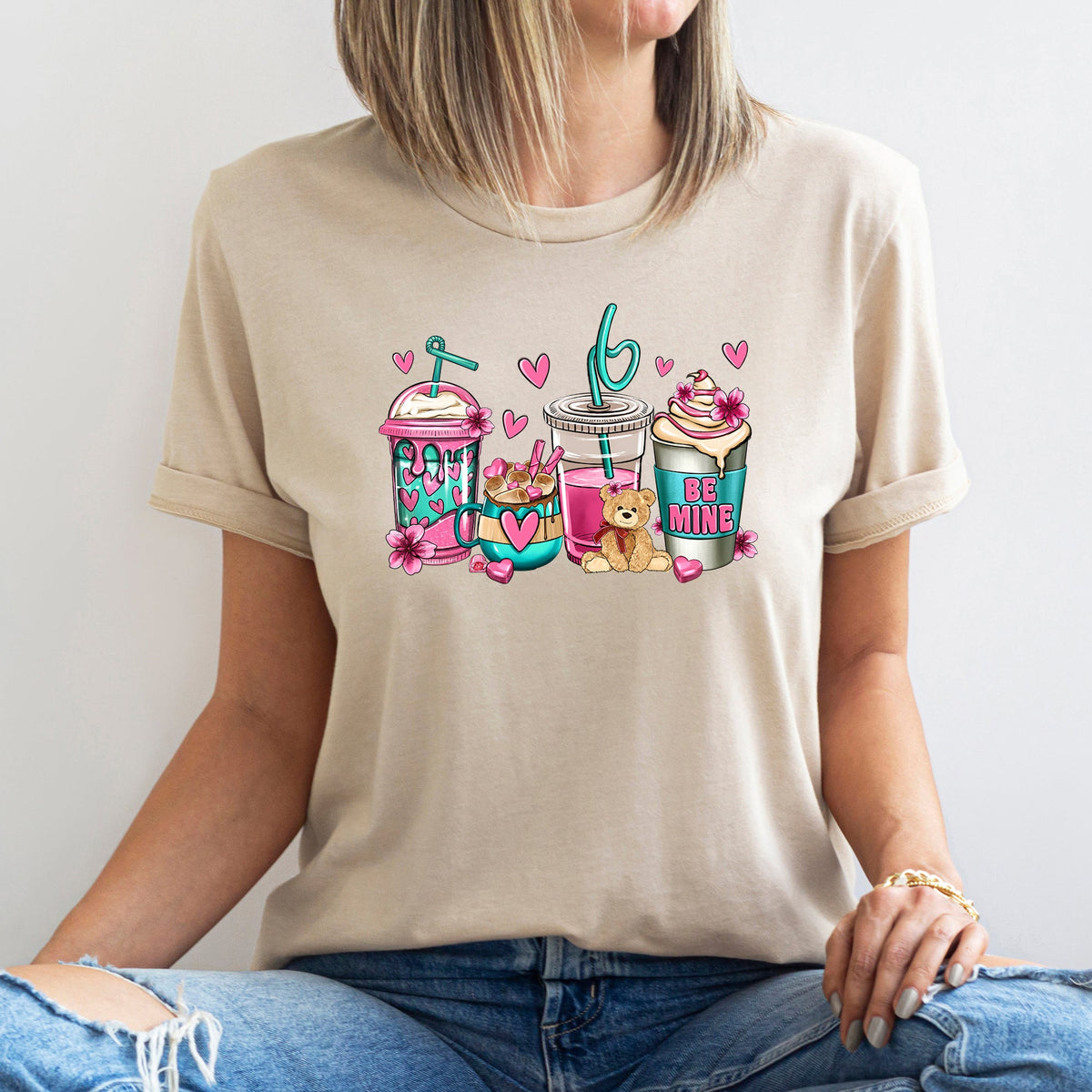Valentine's Coffee Lover Cozy Hearts Edition Soft And Bold For Everyday Coffee Moments Graphic Tee