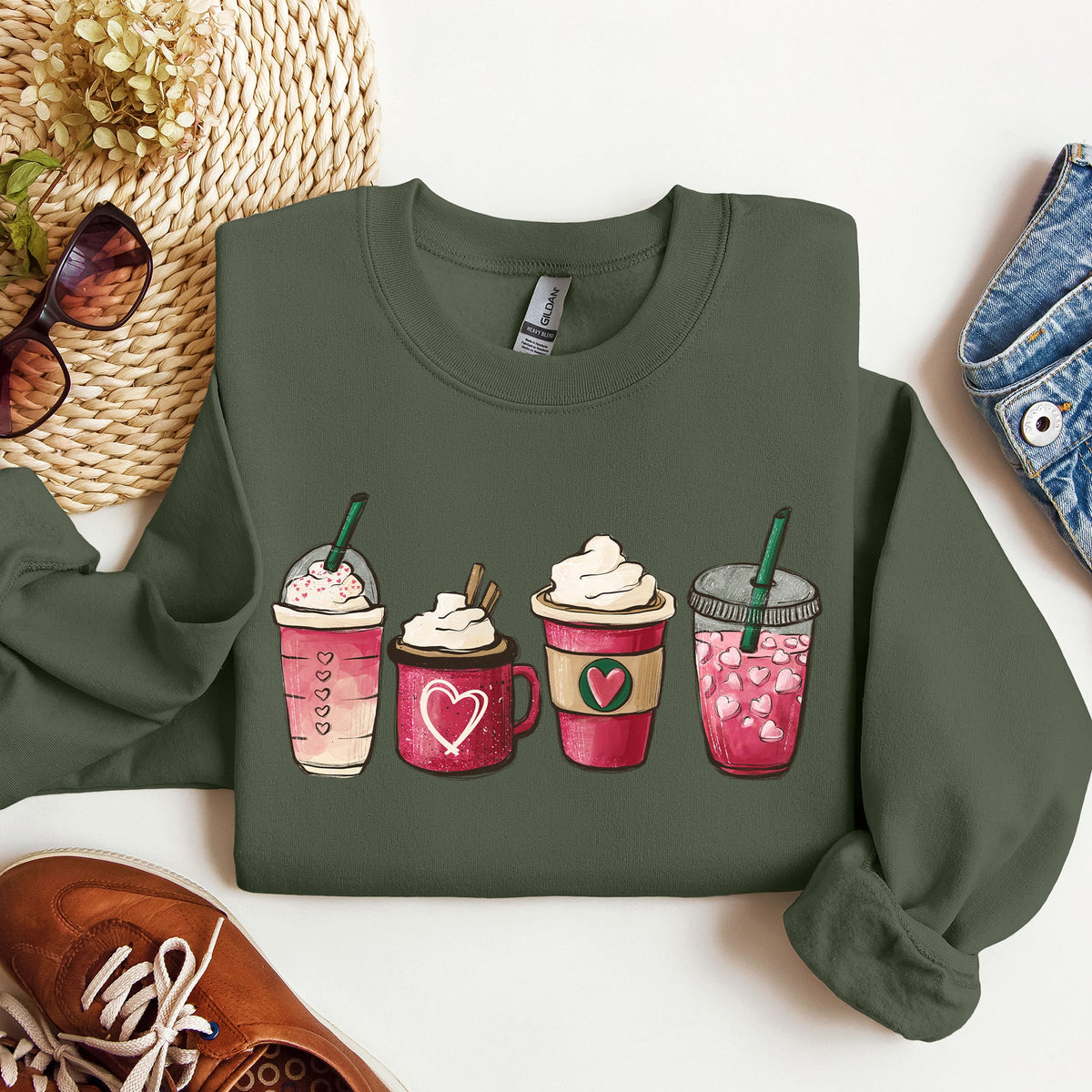 Valentine's Coffee And Drinks Cozy Edition For Coffee Lovers Forever Graphic Sweatshirt