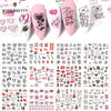Valentines Heart Letter Flower Nail Stickers Sliders For Nails Water Decals Sticker Tips Manicure Decals for Nail Art Decoration Including Hearts Stars Letters Bowknot Leaves Flowers Plants Fruits Butterflies Nail Art Decoration