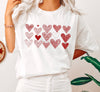 Red Heart Doodles Valentine's Day Edition Hand Drawn Hearts Love Lettering Art Comfort Colors Tee