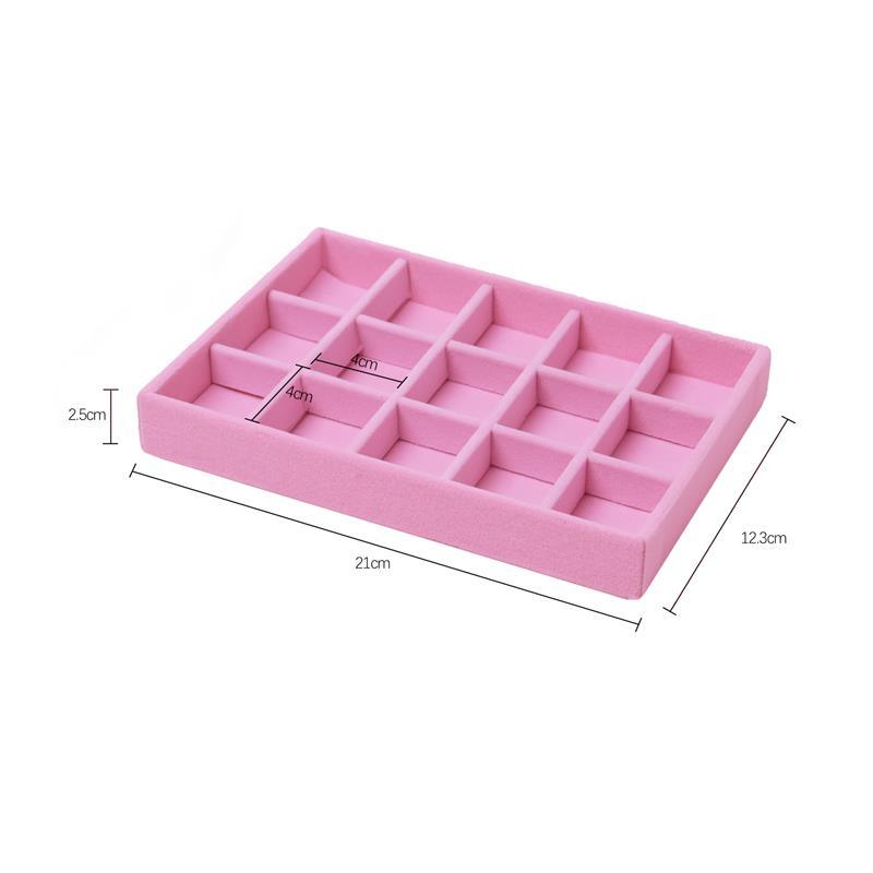 Velvet Jewelry Tray Handicraft Accessories Storage Ring Earring Necklace Finished Product Display Box Grey Beige Organizer Jewelry Storage Organizer Drawer Tray for Necklaces, Rings, Bracelets and Earrings