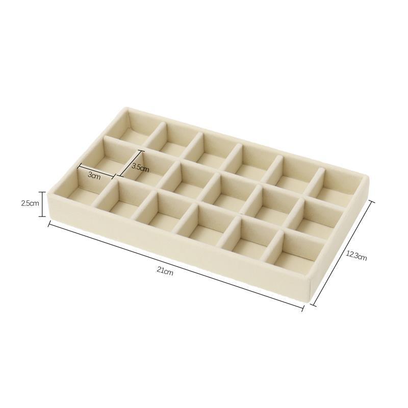 Velvet Jewelry Tray Handicraft Accessories Storage Ring Earring Necklace Finished Product Display Box Grey Beige Organizer Jewelry Storage Organizer Drawer Tray for Necklaces, Rings, Bracelets and Earrings