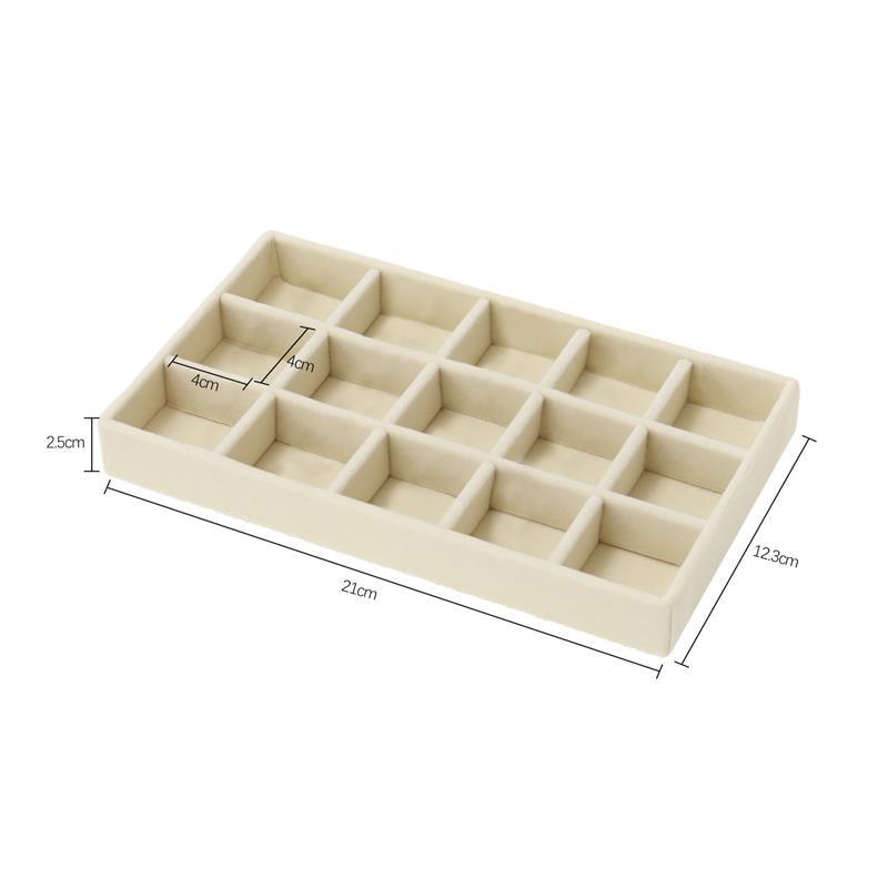 Velvet Jewelry Tray Handicraft Accessories Storage Ring Earring Necklace Finished Product Display Box Grey Beige Organizer Jewelry Storage Organizer Drawer Tray for Necklaces, Rings, Bracelets and Earrings