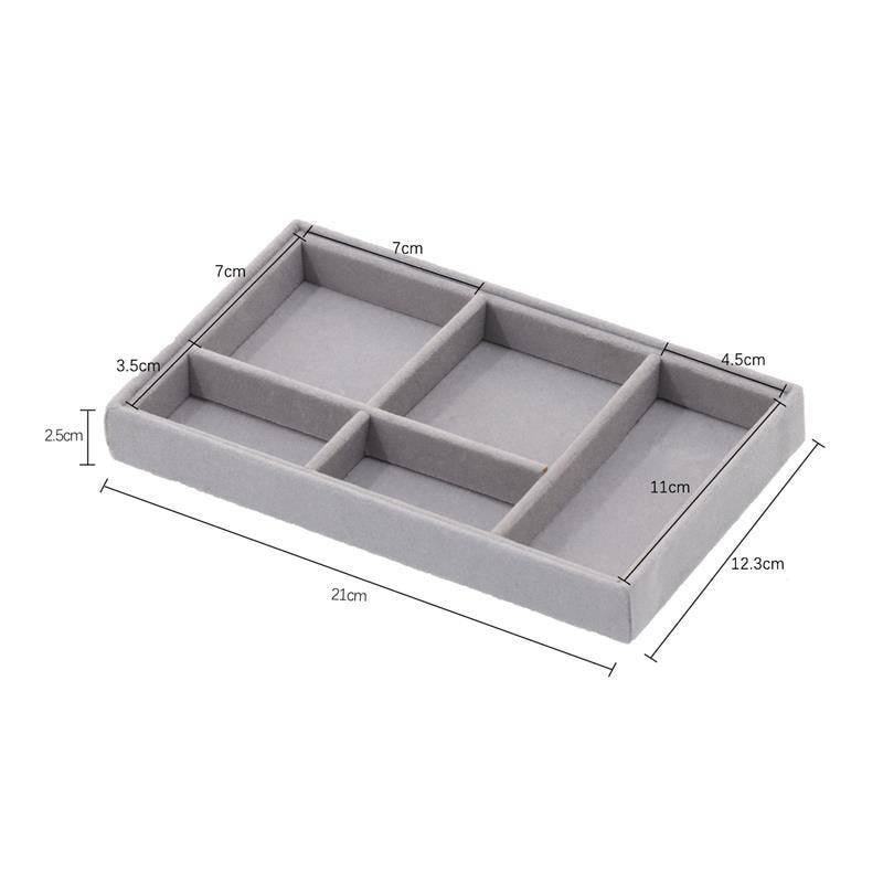 Velvet Jewelry Tray Handicraft Accessories Storage Ring Earring Necklace Finished Product Display Box Grey Beige Organizer Jewelry Storage Organizer Drawer Tray for Necklaces, Rings, Bracelets and Earrings