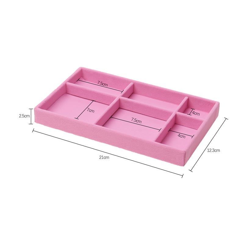 Velvet Jewelry Tray Handicraft Accessories Storage Ring Earring Necklace Finished Product Display Box Grey Beige Organizer Jewelry Storage Organizer Drawer Tray for Necklaces, Rings, Bracelets and Earrings