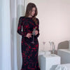 Vintage Floral Print Dress with Ruffle Cuffs(MS338)