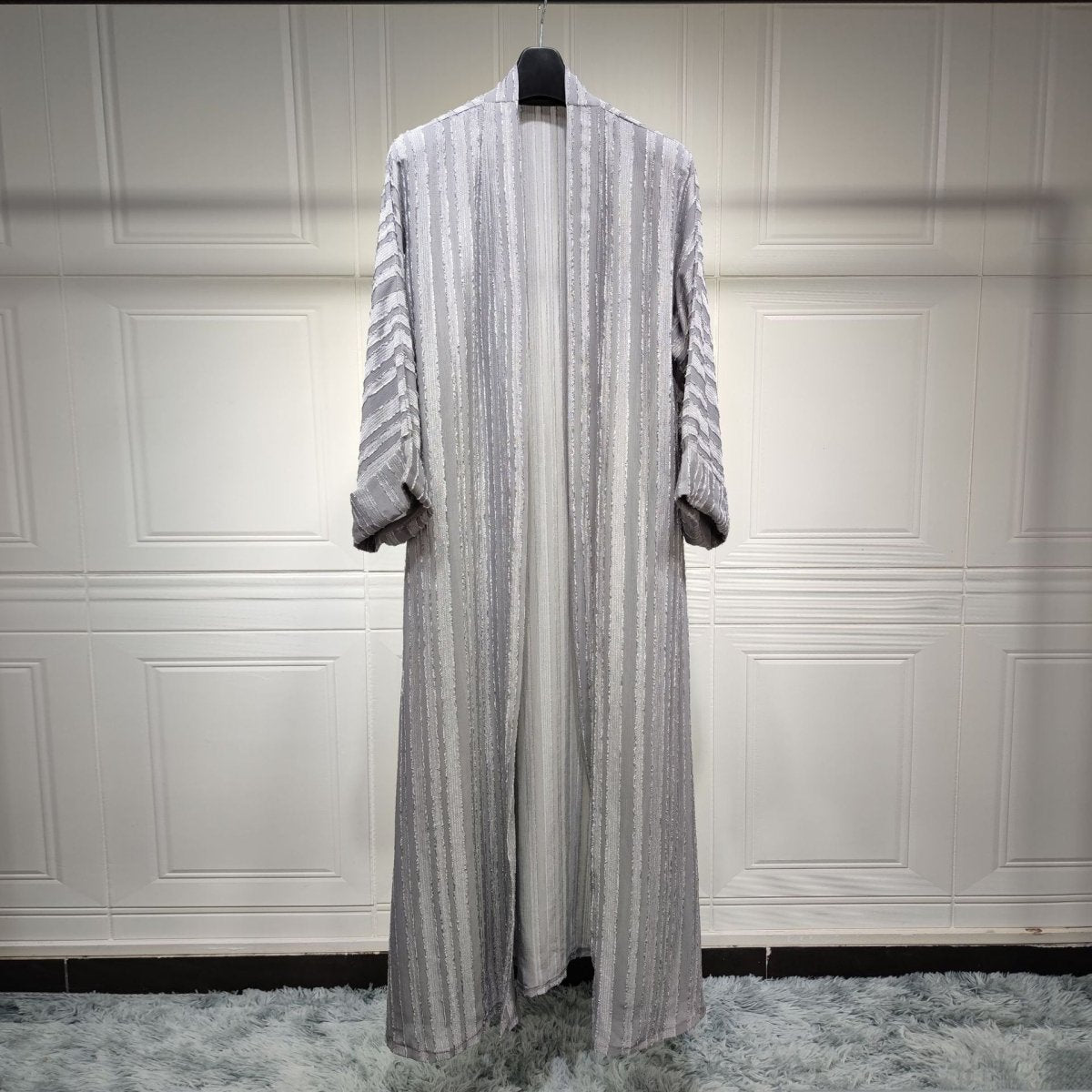 Vintage Knitted Cardigan Abaya | Modest Longline Open Front Jacket for Women (MOA217)