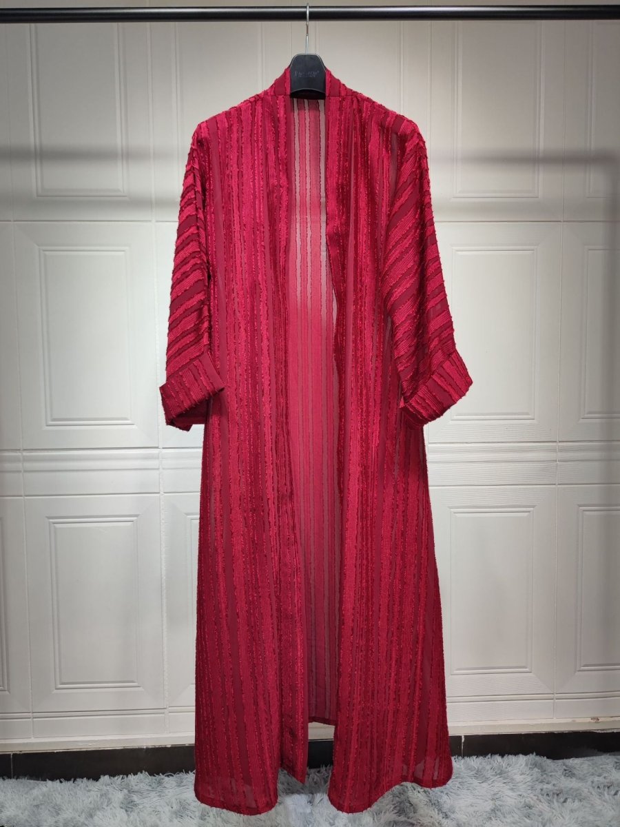 Vintage Knitted Cardigan Abaya | Modest Longline Open Front Jacket for Women (MOA217)