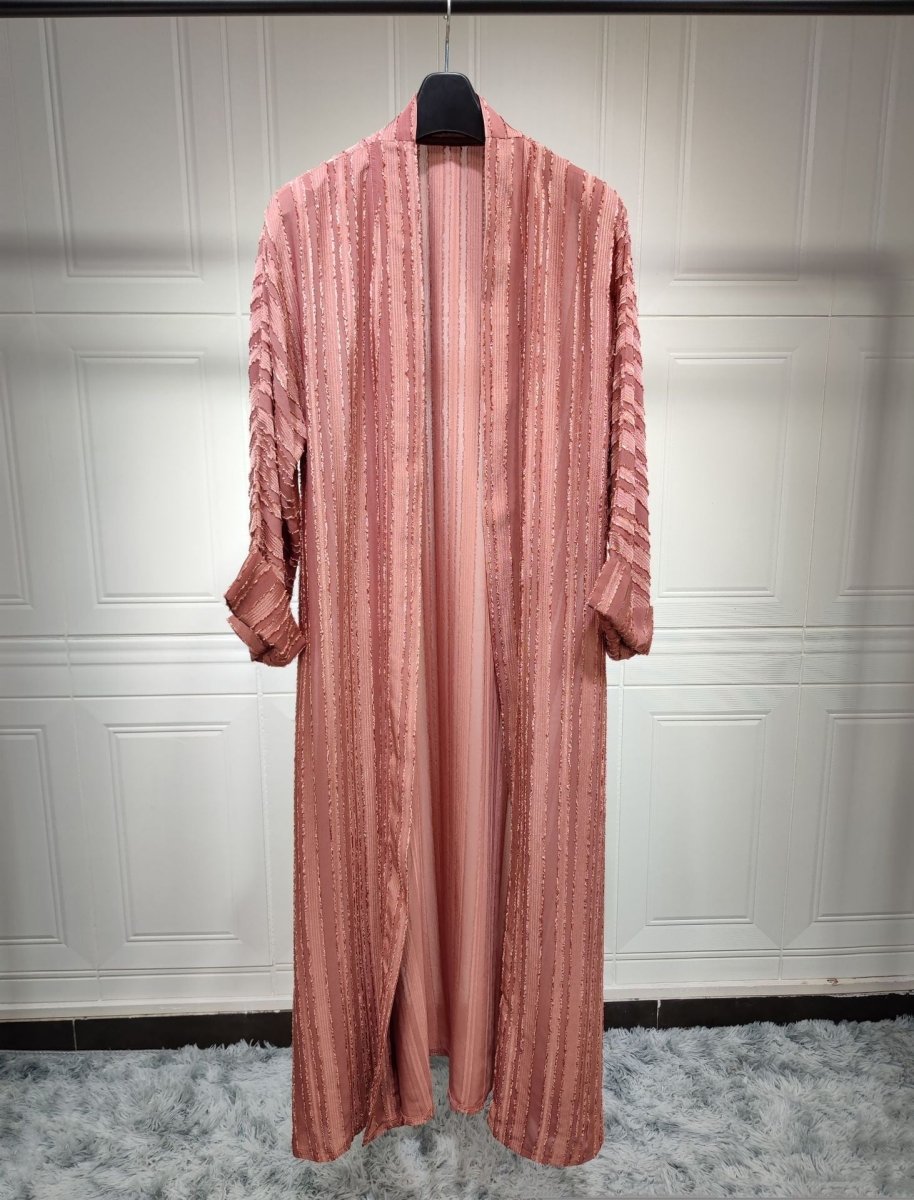 Vintage Knitted Cardigan Abaya | Modest Longline Open Front Jacket for Women (MOA217)
